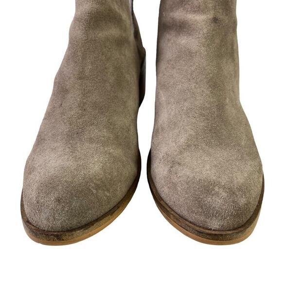 Steve Madden Lancaster Womens Taupe Gray Suede Leather Ankle Boots Booties sz 8 - Picture 7 of 16